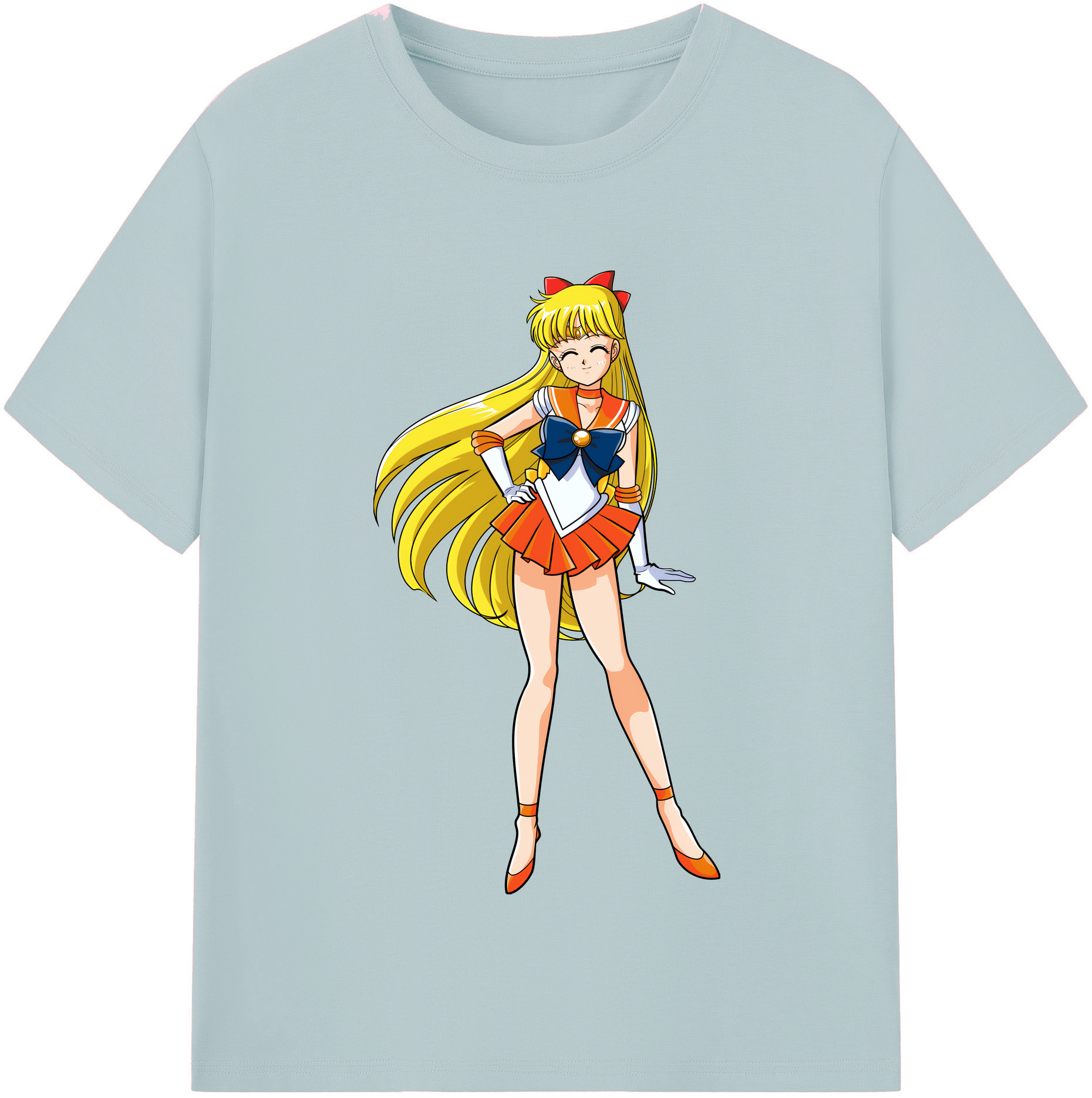 （画像用） 美少女戦士セーラームーン 愛野 美奈子 あいの みなこ Sailor Moon Aino Minako 綿100％半袖Tシャツ（フロントプリント）